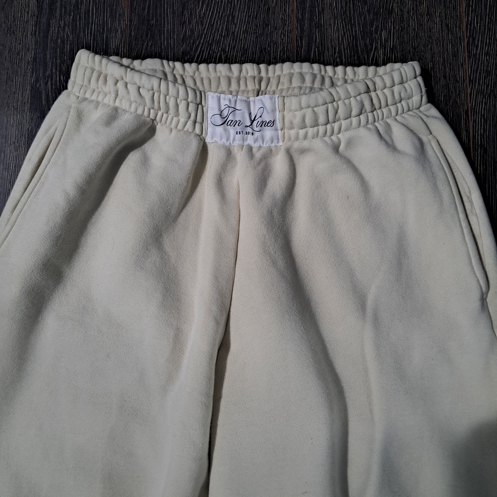 Tan Lines Cozy Cream Cotton Sweatpants - Picture 2 of 5